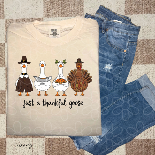 Just A Thankful Goose Kids Completed Tee
