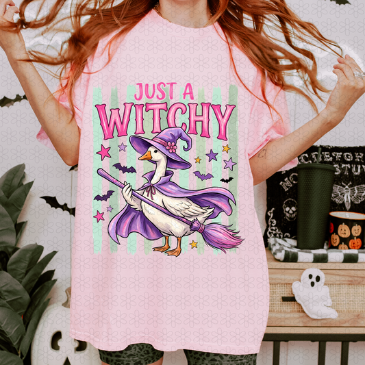 Just A Witchy Goose Completed Tee