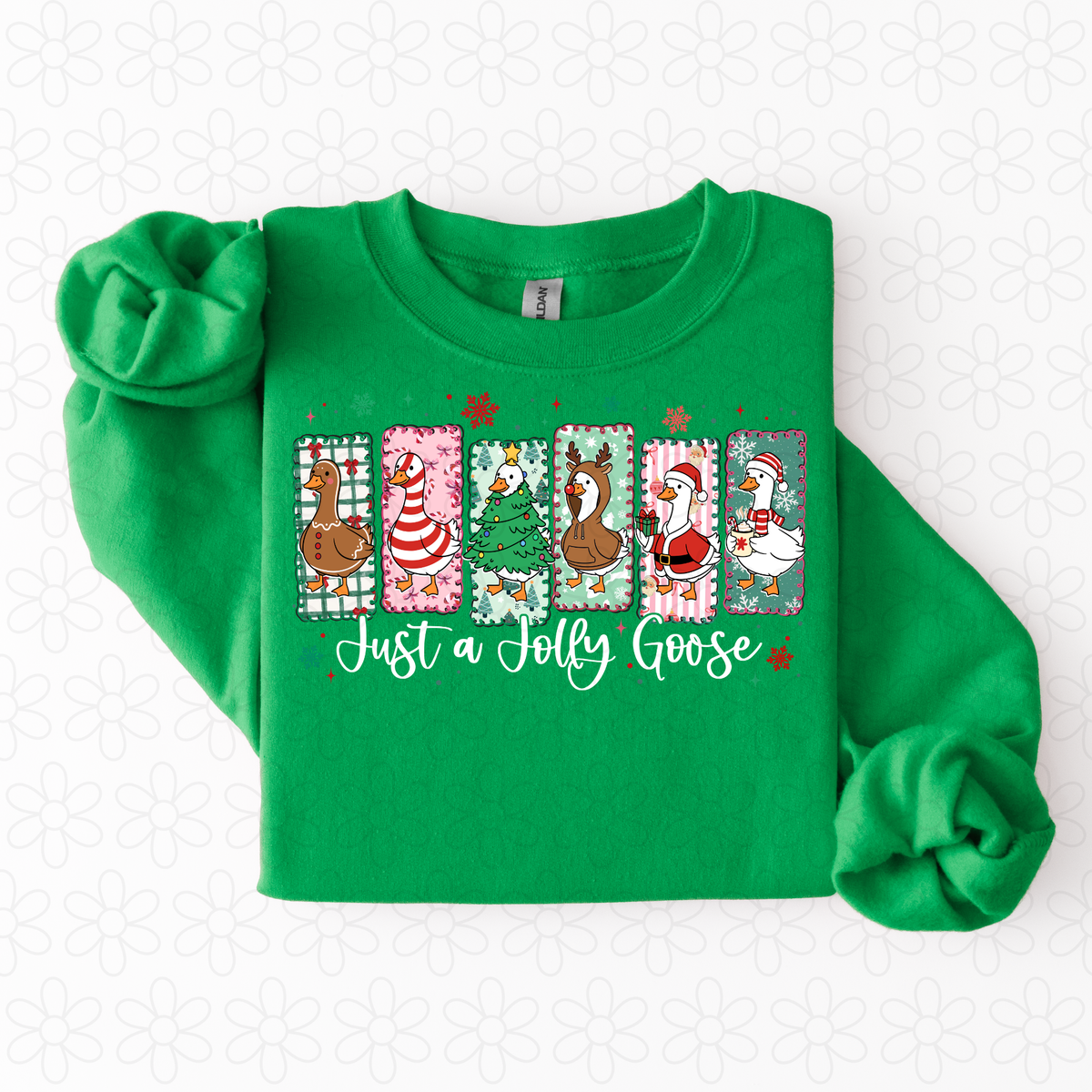 Just a Jolly Goose- White Font Completed Tee