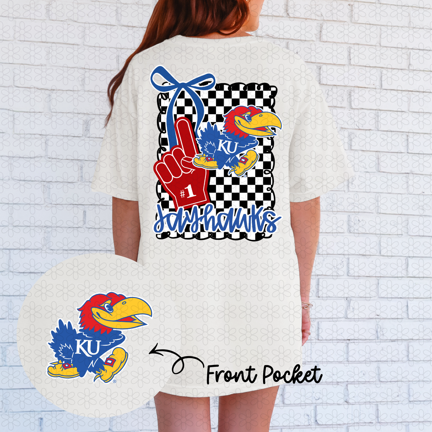 Bow Checkered Teams (Multiple Options) Completed Tee