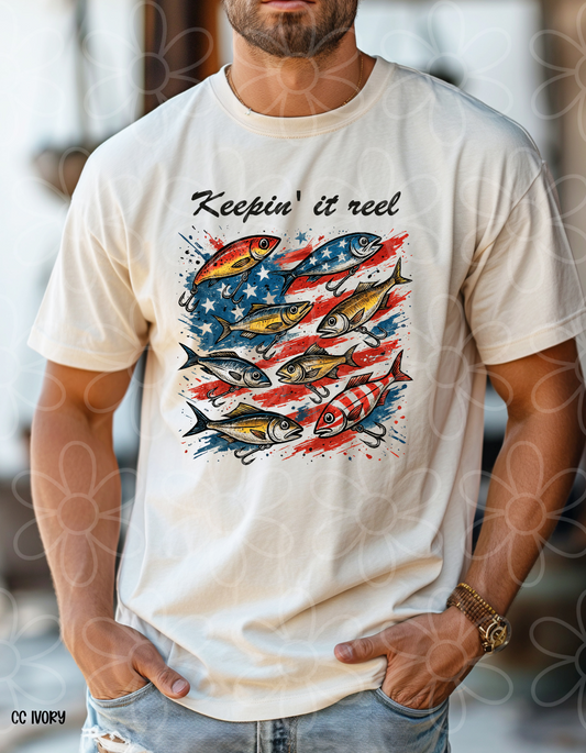 Keepin' it Reel Patriotic Kids Completed Tee
