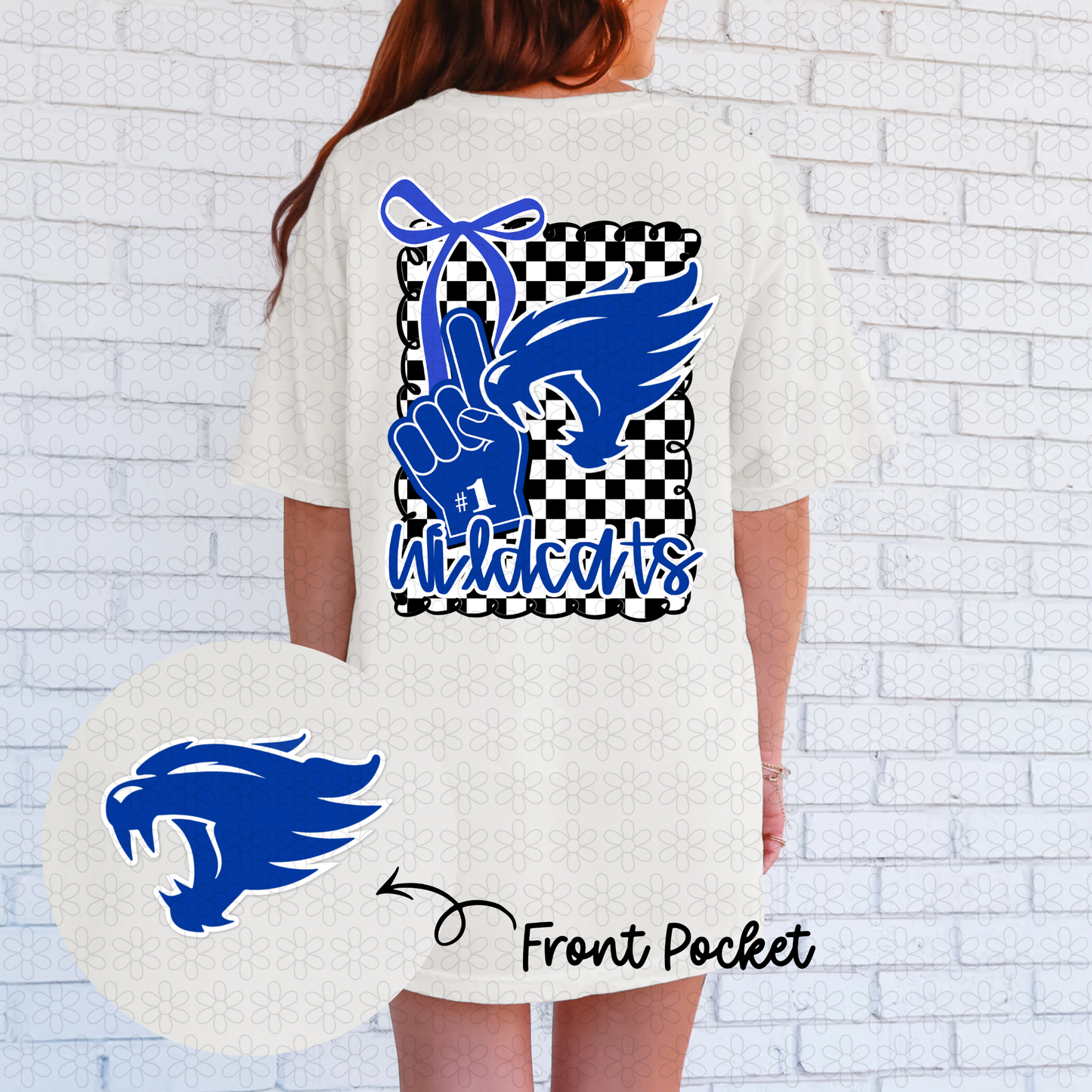 Bow Checkered Teams (Multiple Options) Completed Tee