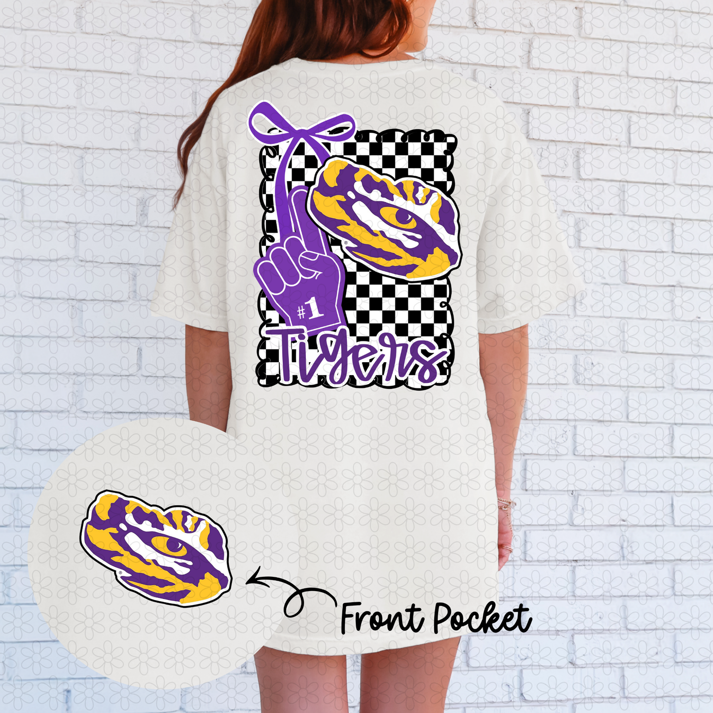 Bow Checkered Teams (Multiple Options) Completed Tee
