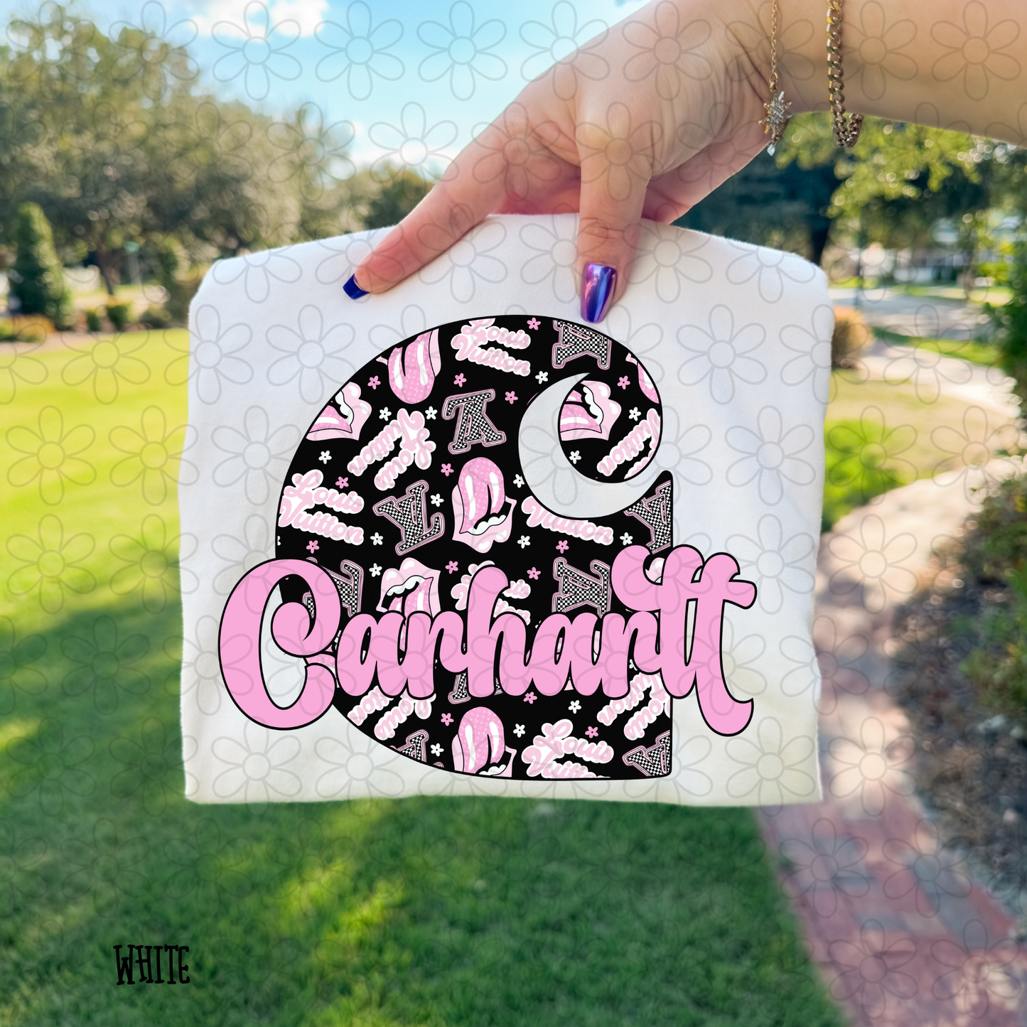 LV Rolling Stones Carhartt Pink DTF Transfer