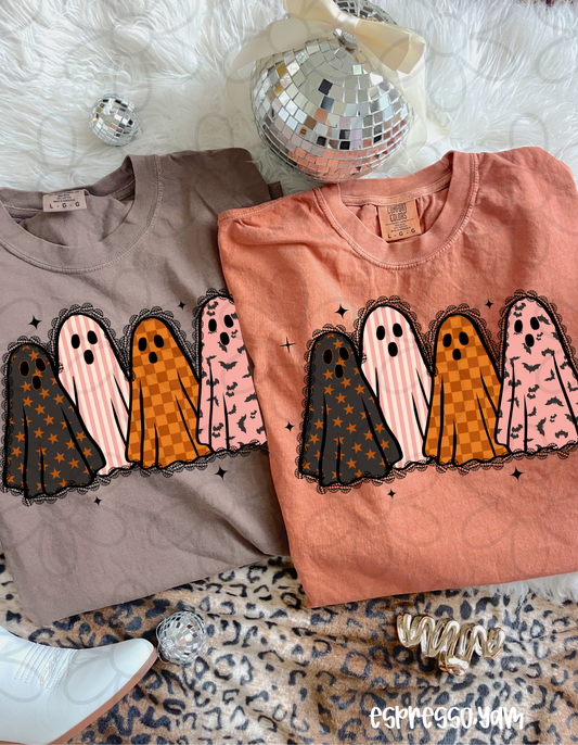 Lace Ghosts Stars Checkered Stripes DTF Transfer