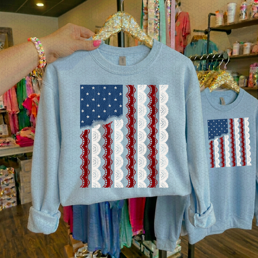 Lace USA Flag Completed Tee