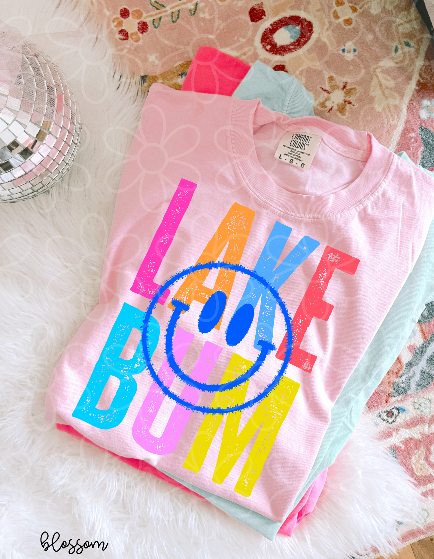 Lake Bum Smiley Completed Tee