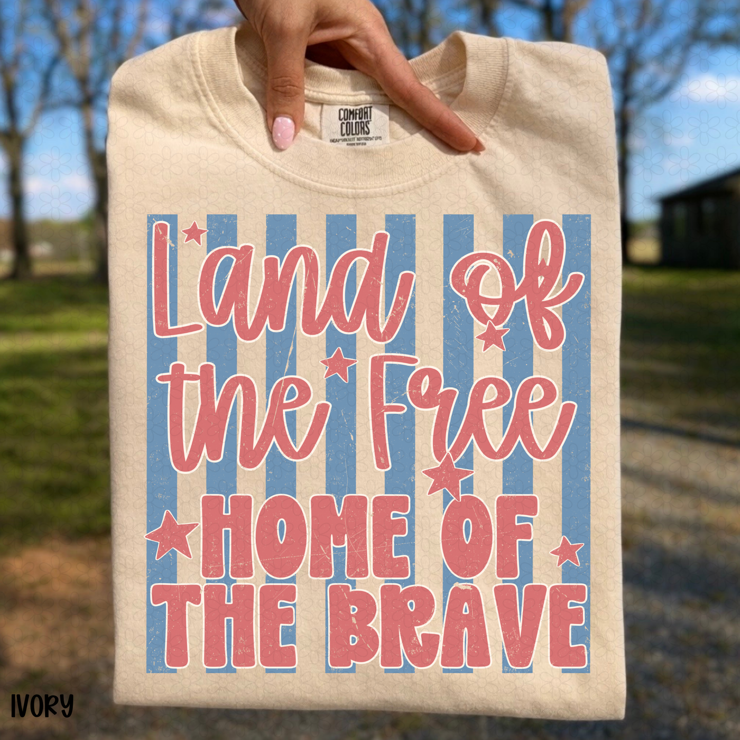 Land Of The Free Home Of The Brave Completed Tee