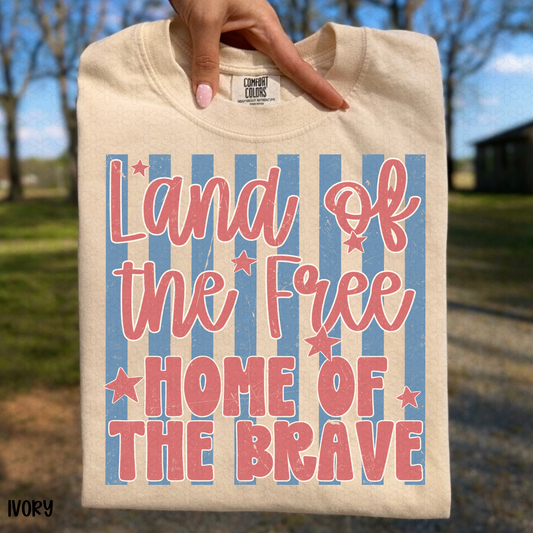 Land Of The Free Home Of The Brave  DTF Transfer