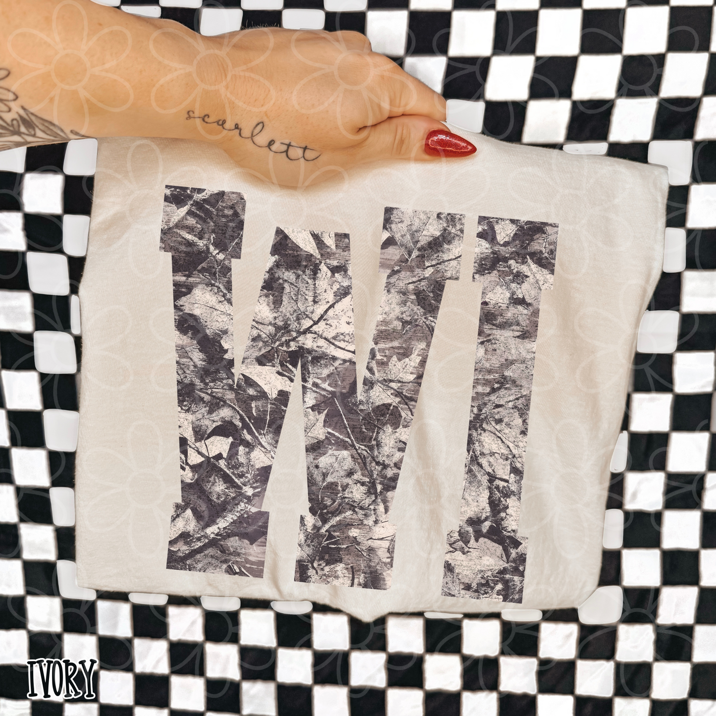 Leafy Camo State Abbreviations (Multiple Options) Completed Tee