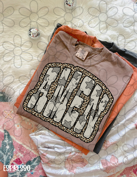 Leopard Amen Stars Kids Completed Tee