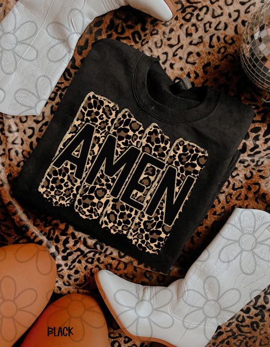 Leopard Amen DTF Transfer