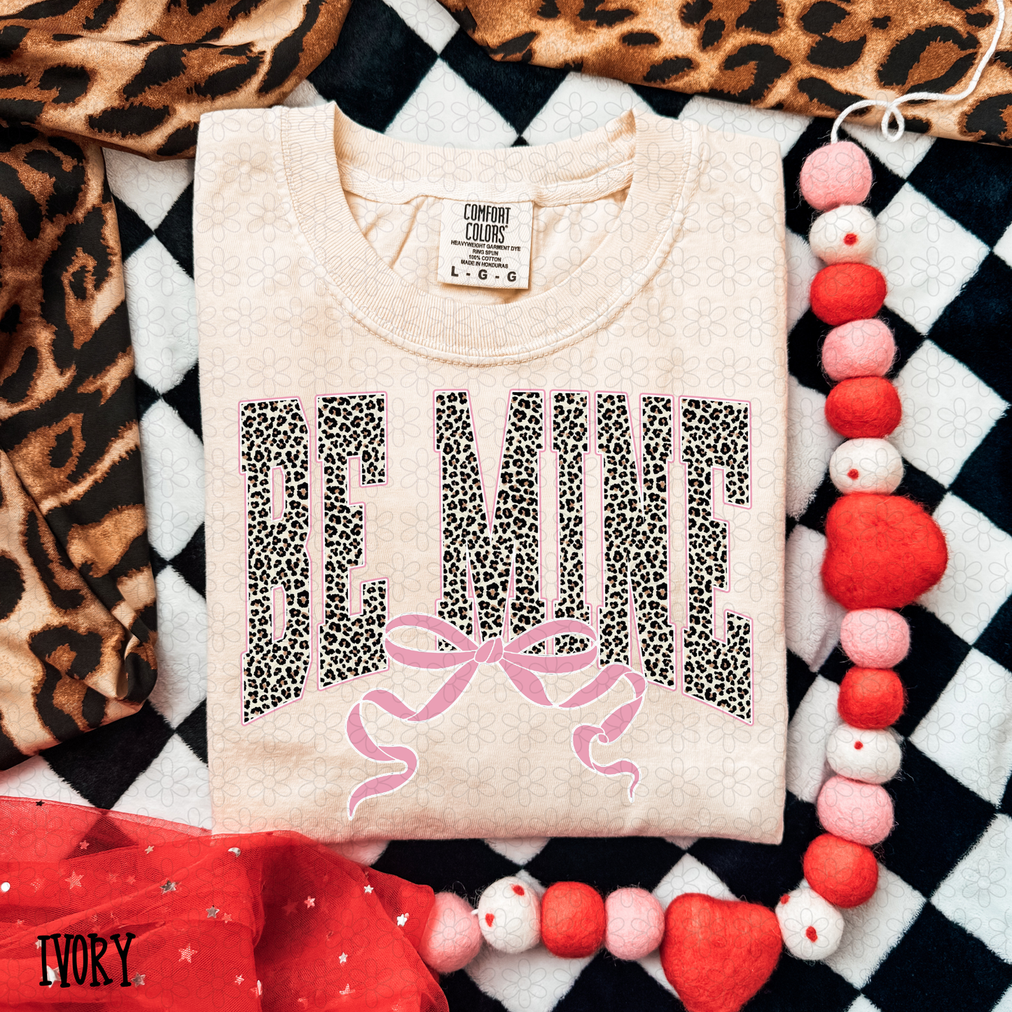 Leopard Be Mine Pink Bow DTF Transfer