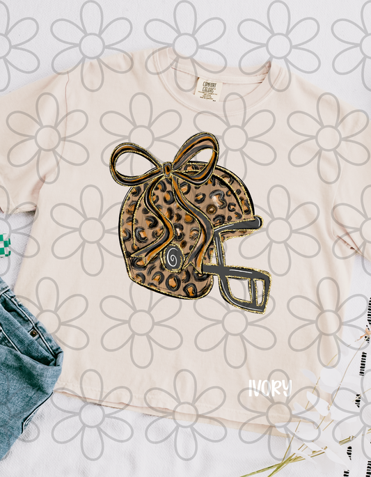 Leopard Football Helmet Completed Tee