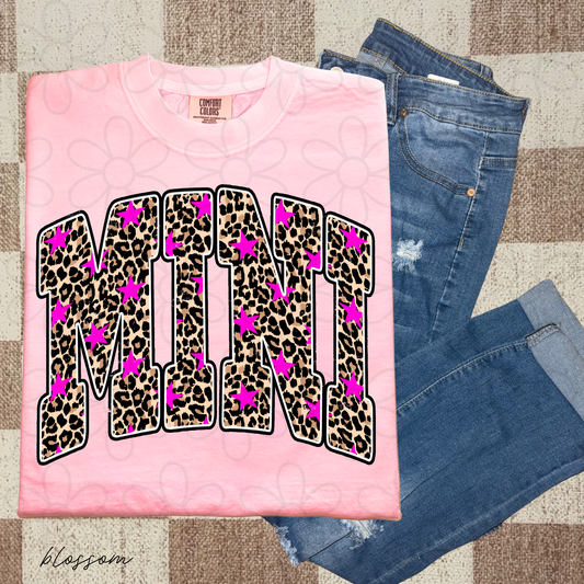 Leopard Mini Pink Stars Kids Completed Tee