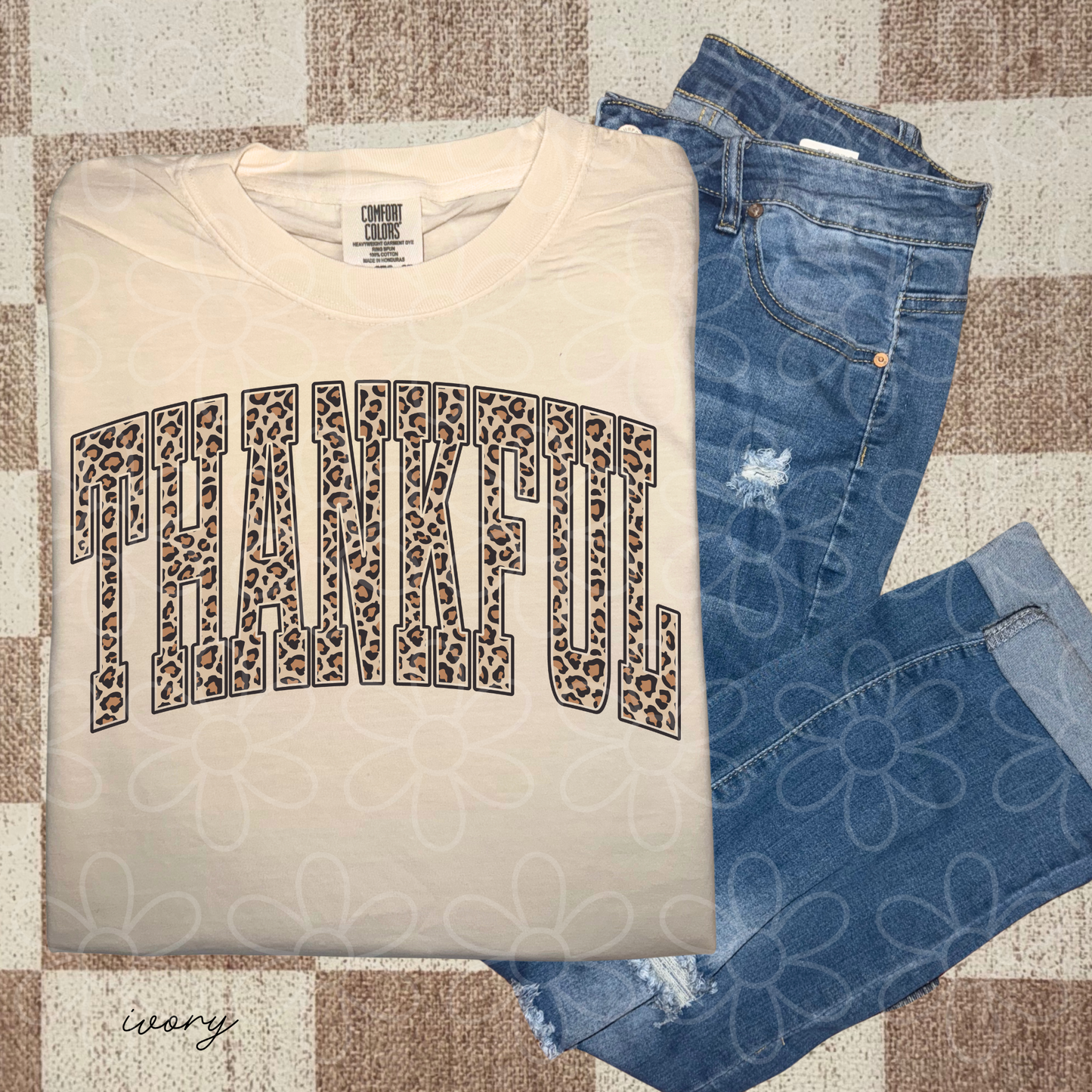 Leopard Thankful Completed Tee