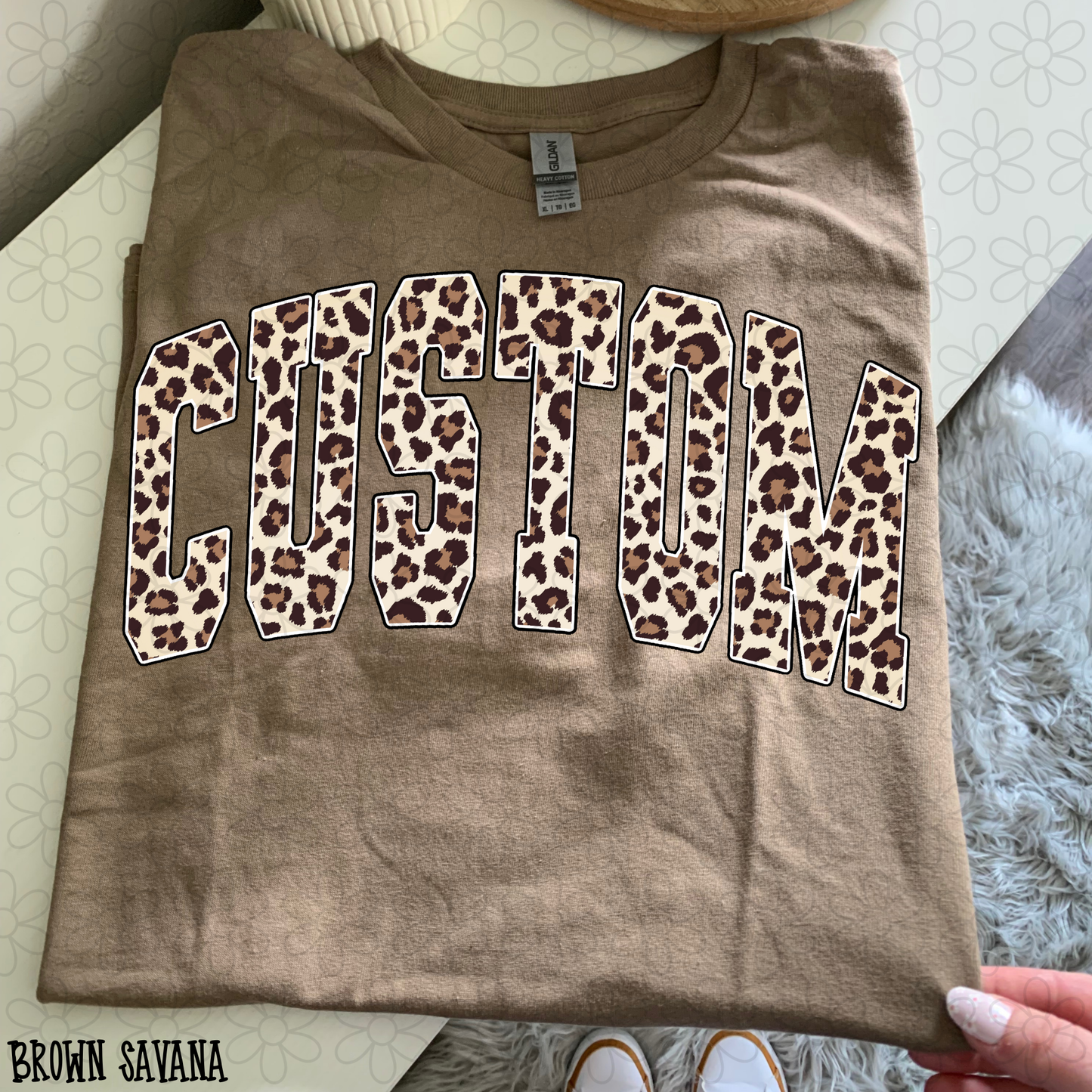 Leopard Varsity Custom Name DTF Transfer