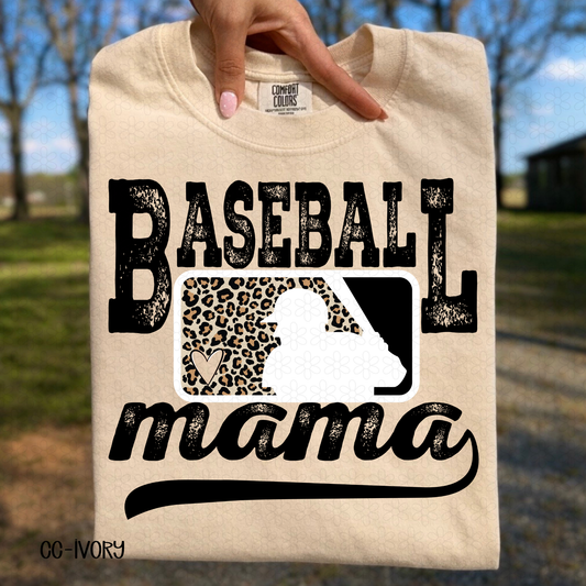 Leopard Baseball Mama Completed Tee