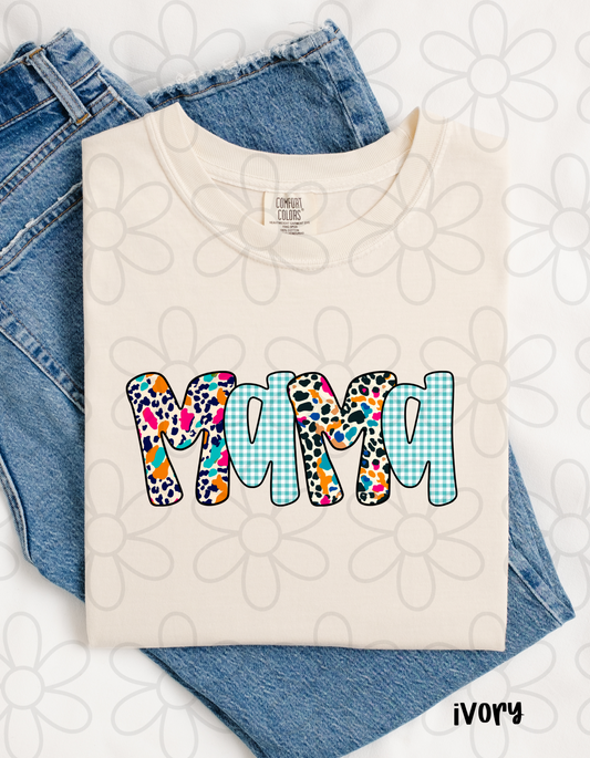Leopard Gingham Mama DTF Transfer