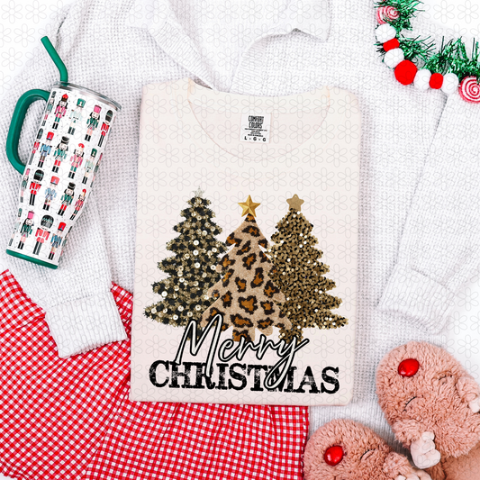 Leopard Merry Christmas Completed Tee