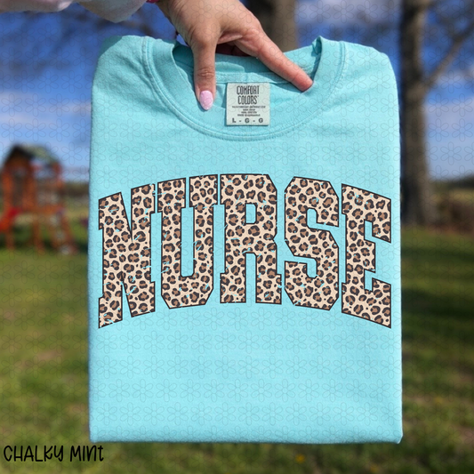Leopard Nurse Completed Tee