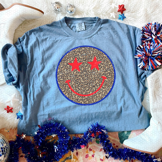 Leopard Smiley Face Completed Tee