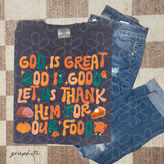 Let Us Thank Him For Our Food Kids Completed Tee