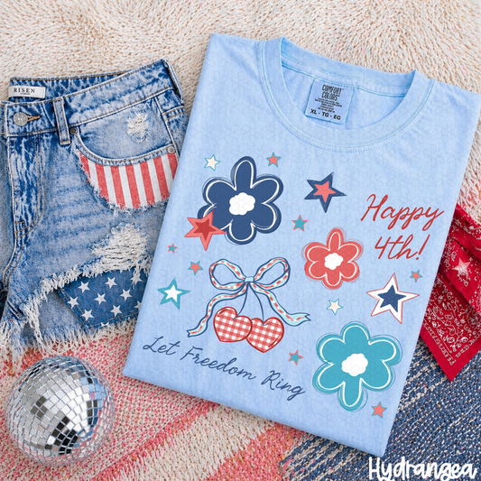 Let Freedom Ring Flowers Completed Tee
