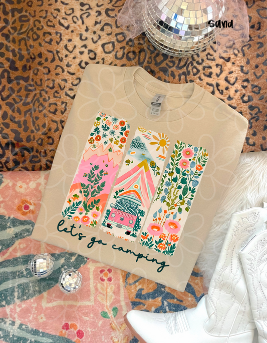 Let's Go Camping Completed Tee
