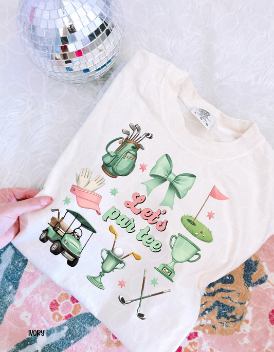 Let's Par Tee Coquette Completed Tee
