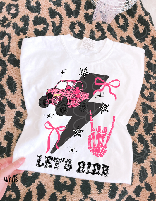 Let's Ride Lightning Bolt DTF Transfer