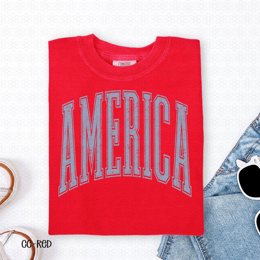 Light BLue America  DTF Transfer
