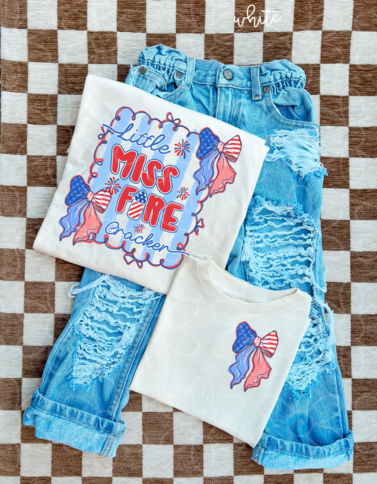 Little Miss Fire Cracker Kids Completed Tee