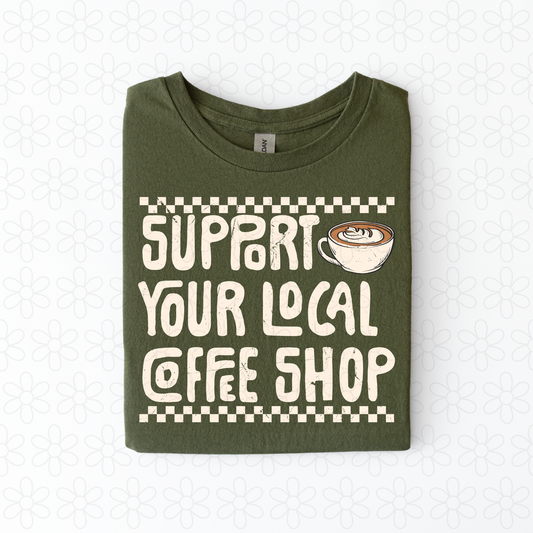 Local Coffee Shop cream Completed Tee