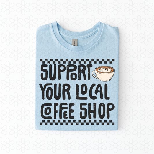 Local Coffee Shop grey Completed Tee