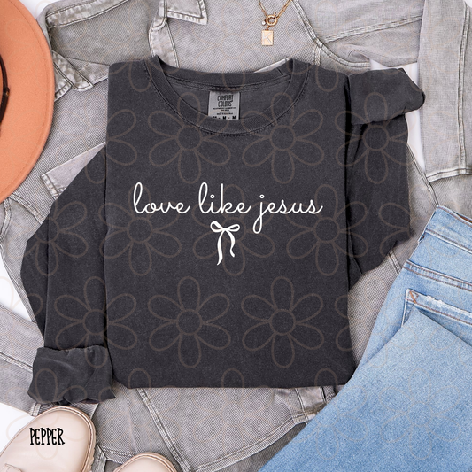 Love Like Jesus Bow Kids Completed Tee