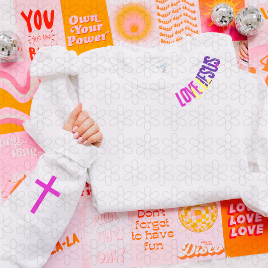 Love Like Jesus Purple Yellow Completed Tee