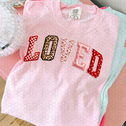 Loved Pink Red Leopard Completed Tee