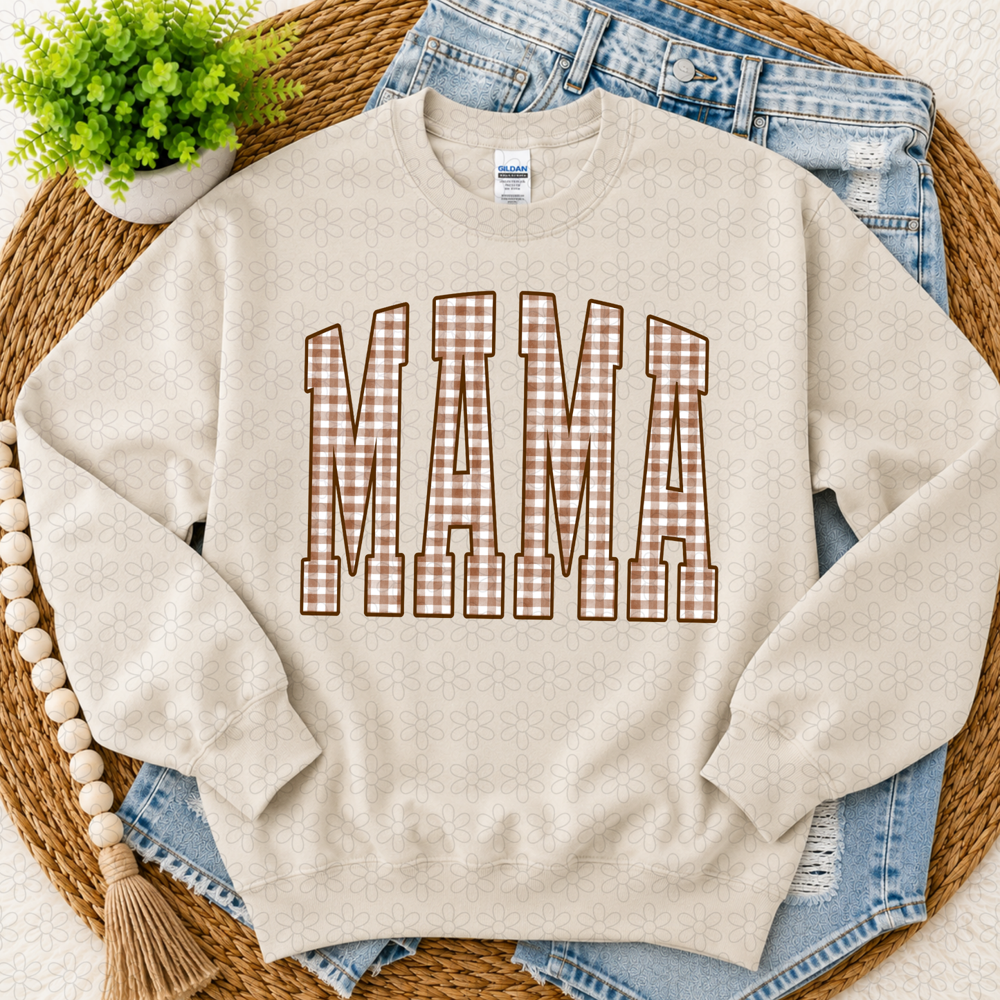 MAMA FALL CHECKERED DTF Transfer