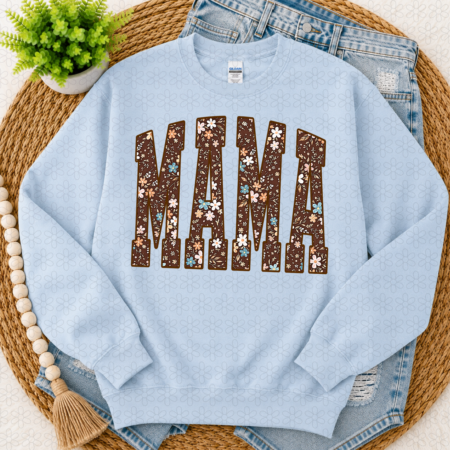 MAMA FALL FLORAL Completed Tee