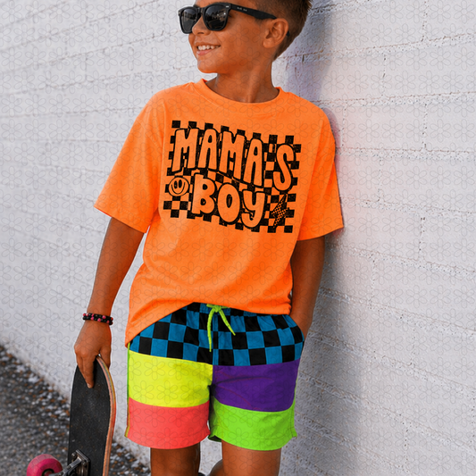 MAMA'S BOY- BLACK Completed Tee