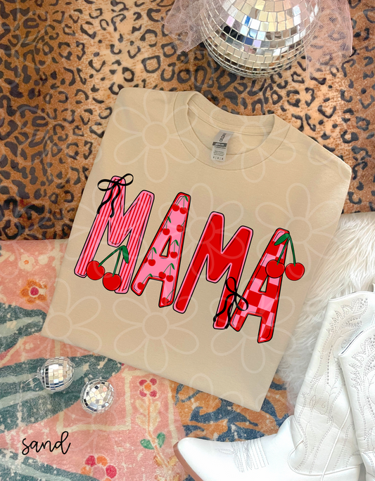 MaMa Cherries Bows DTF Transfer
