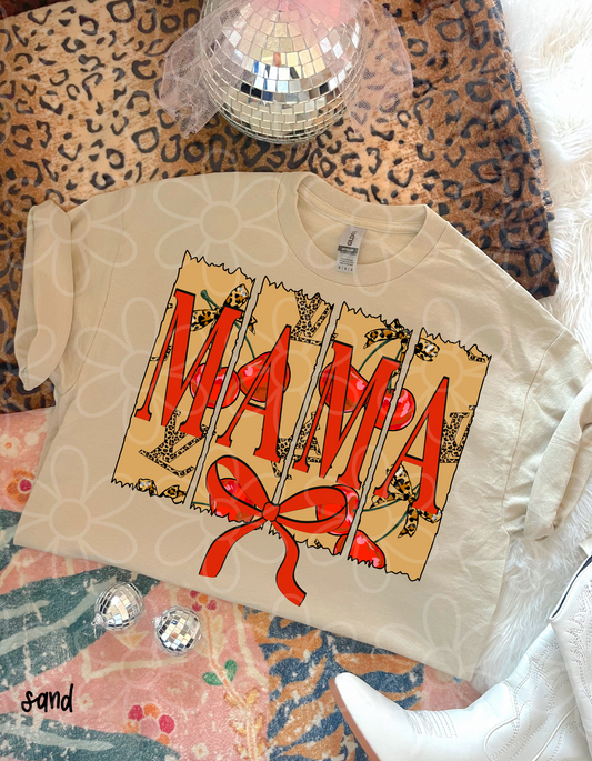 MaMa Leopard LV & Cherries DTF Transfer