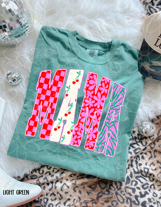 MaMa Pink & Red Patterns DTF Transfer