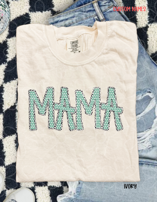 MaMa Speckled Green Floral Completed Tee