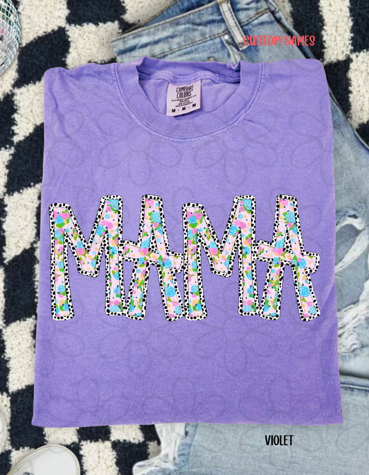 MaMa Speckled Painted Flowers DTF Transfer