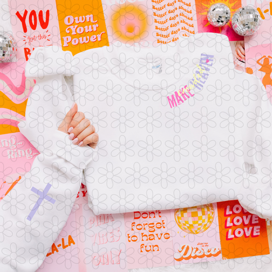 Make Heaven Crowded Pink Purple DTF Transfer