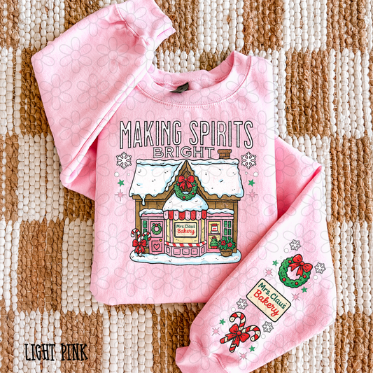 Making Spirits Bright Mrs. Claus Bakery Kids Completed Tee
