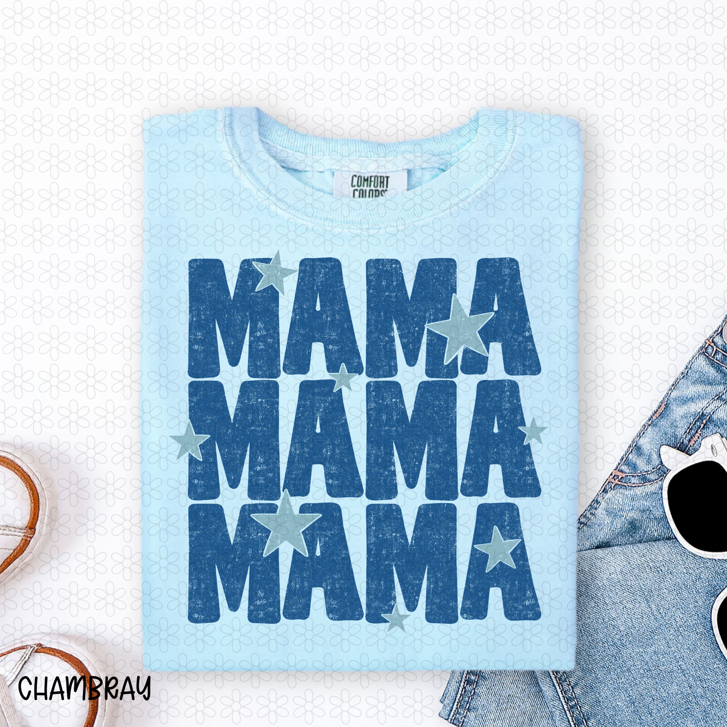Mama- Blue Completed Tee