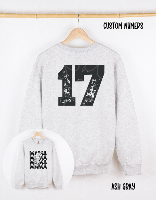 Mama Volleyball Bolt Custom Number Completed Tee